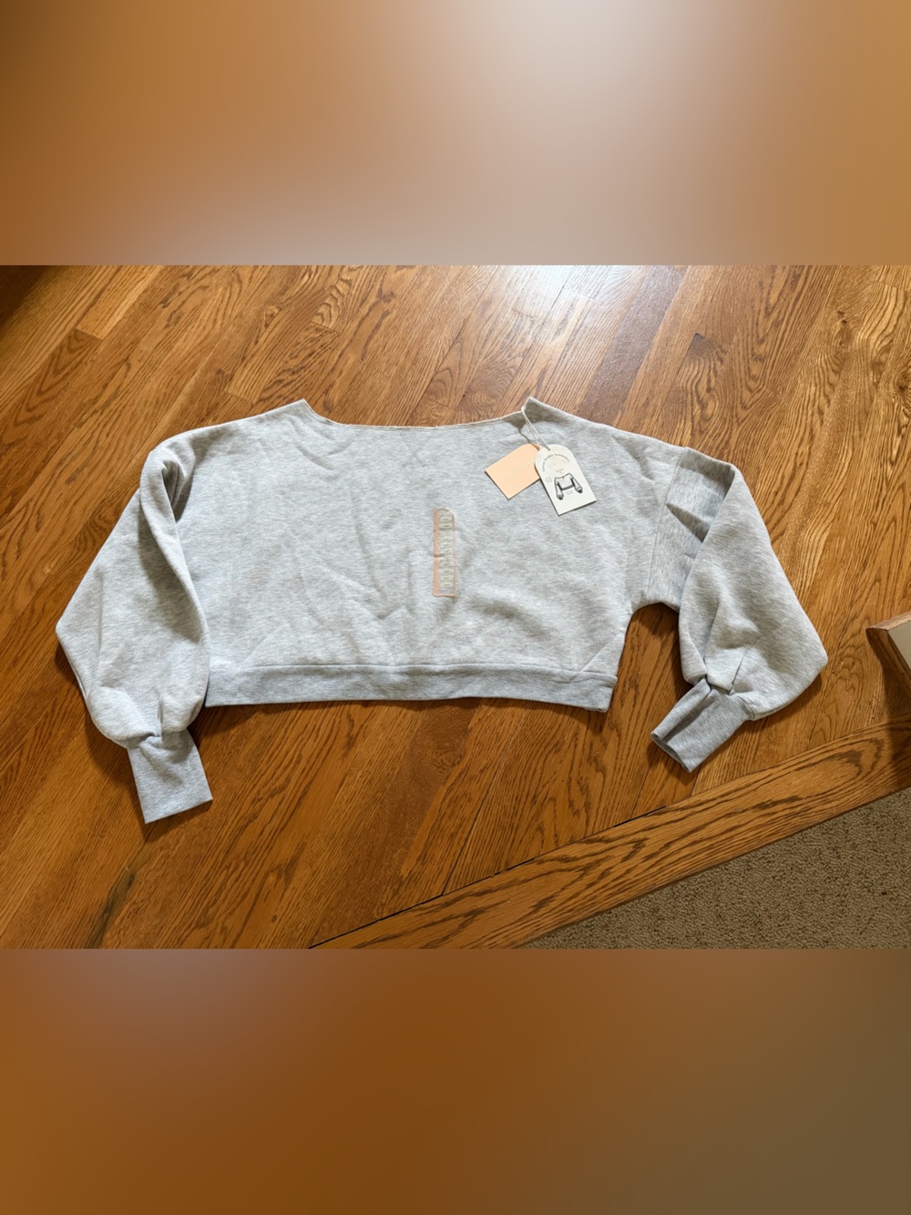 NEW! Heathered Gray Off the Shoulder Sweatshirt. Sz Small